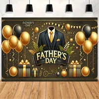 1 piece of Father's Day polyester fiber background cloth, suitable for party decoration, no need for power supply