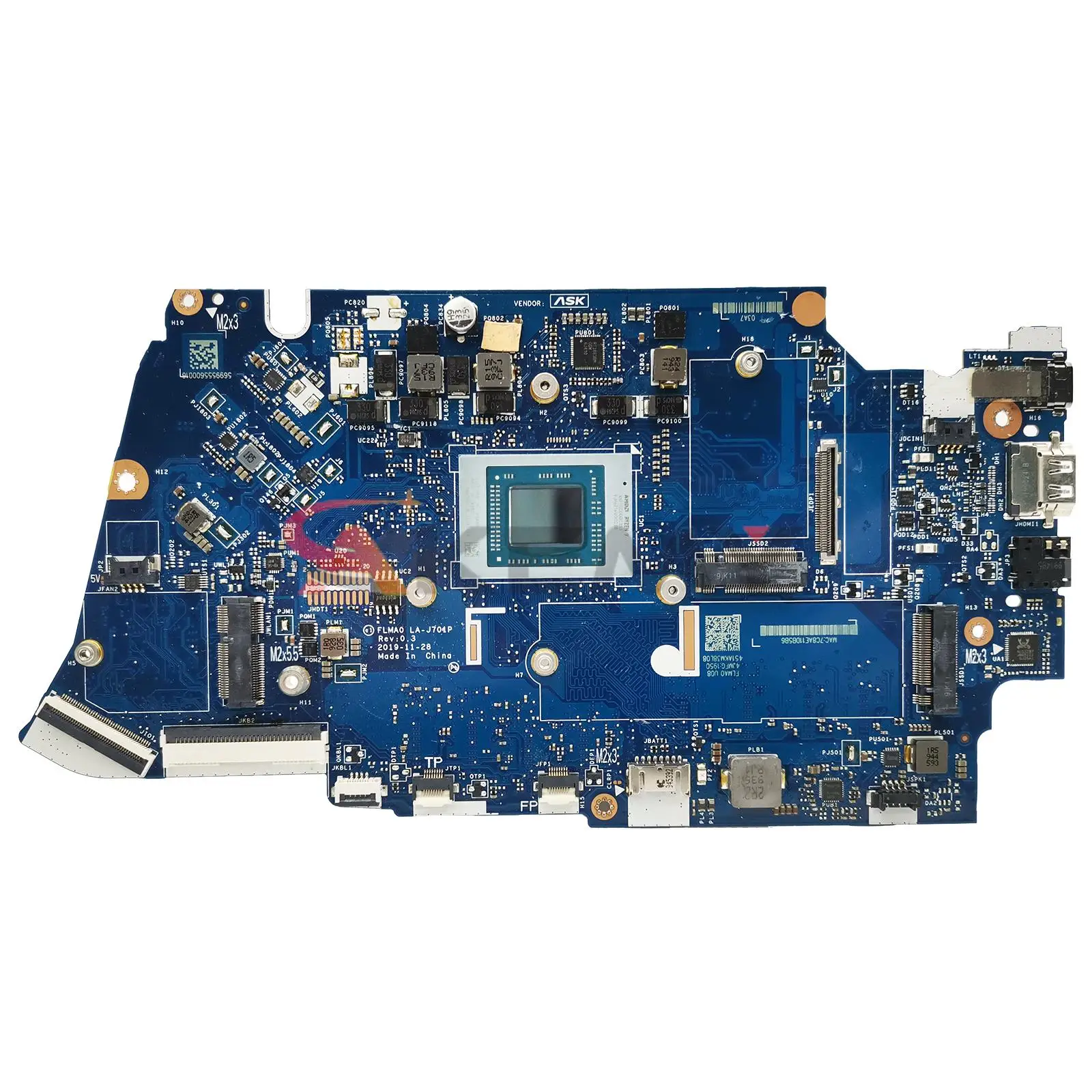 Para Lenovo Ideapad 5-14ALC05 5-14ARE05 Laptop Motherboard LA-J701P Motherboard. Com CPU AMD R3 R5 R7 e 16G RAM.100 % Teste Trabalho