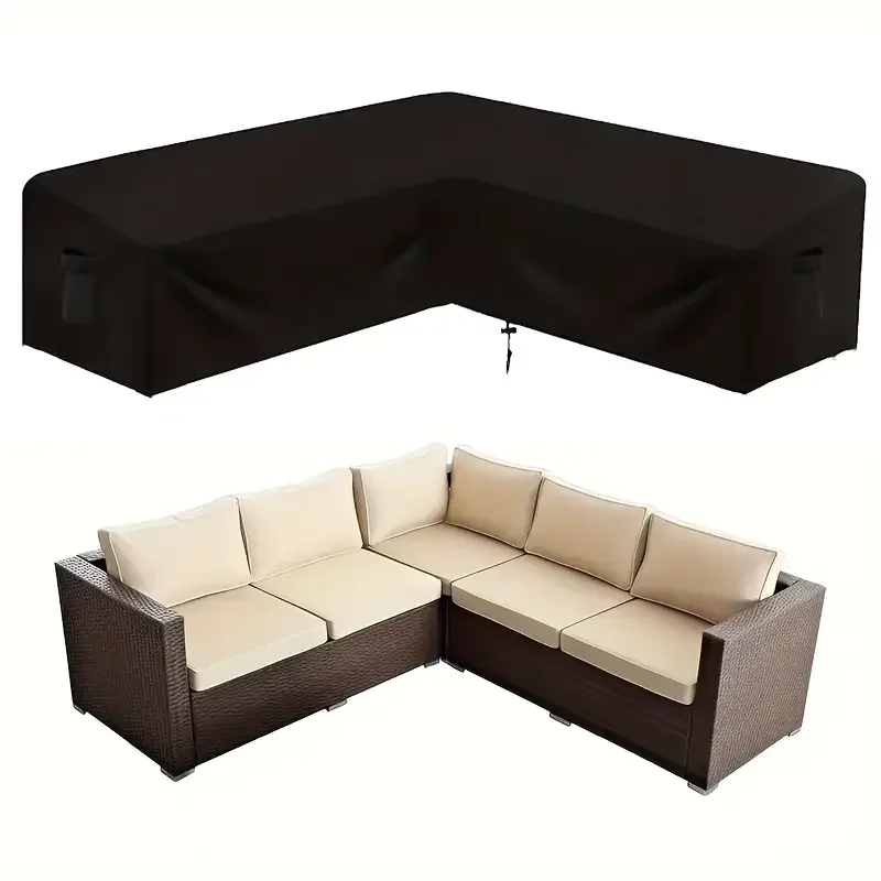eavy-Duty Outdoor V-Shaped Furniture Cover - Windproof & Dustproof Patio, Garden,Tables - Year-Round Use - Easy Setup & Storage view 2