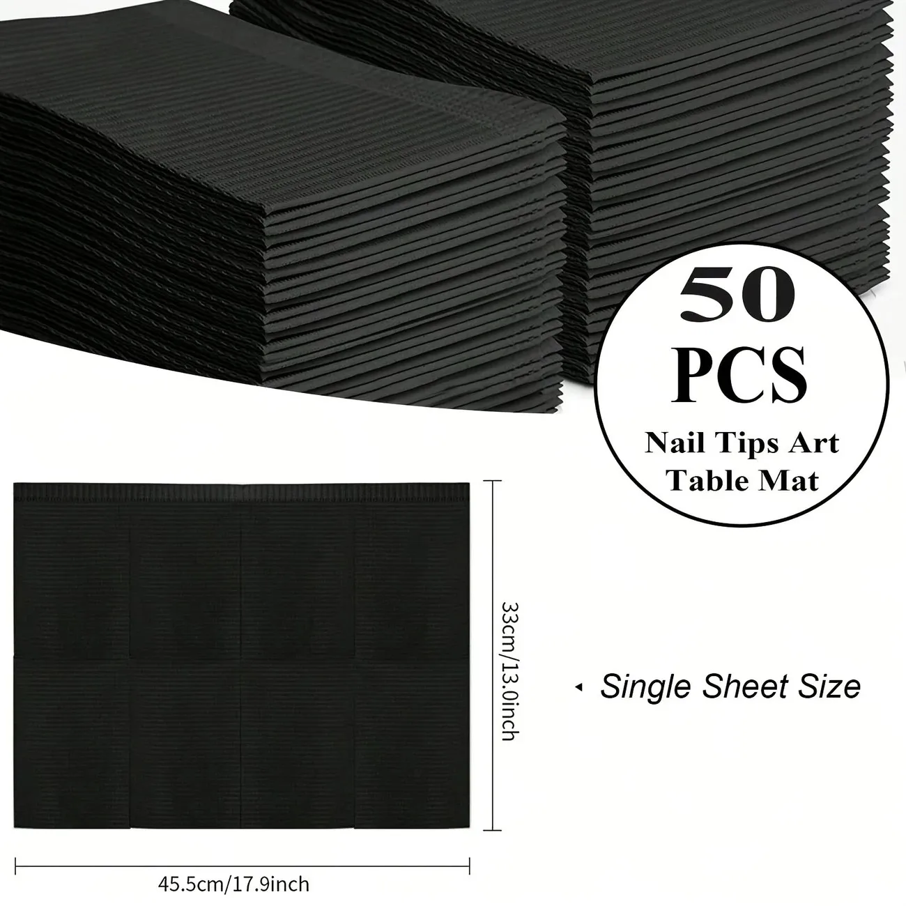 50 Stück Einweg-Nagelkunst-Tischhandtücher, 33,02 cm x 45,72 cm – 3-lagige wasserdichte Zahnlätzchen für oder Tablettabdeckung und Nageltischabdeckung