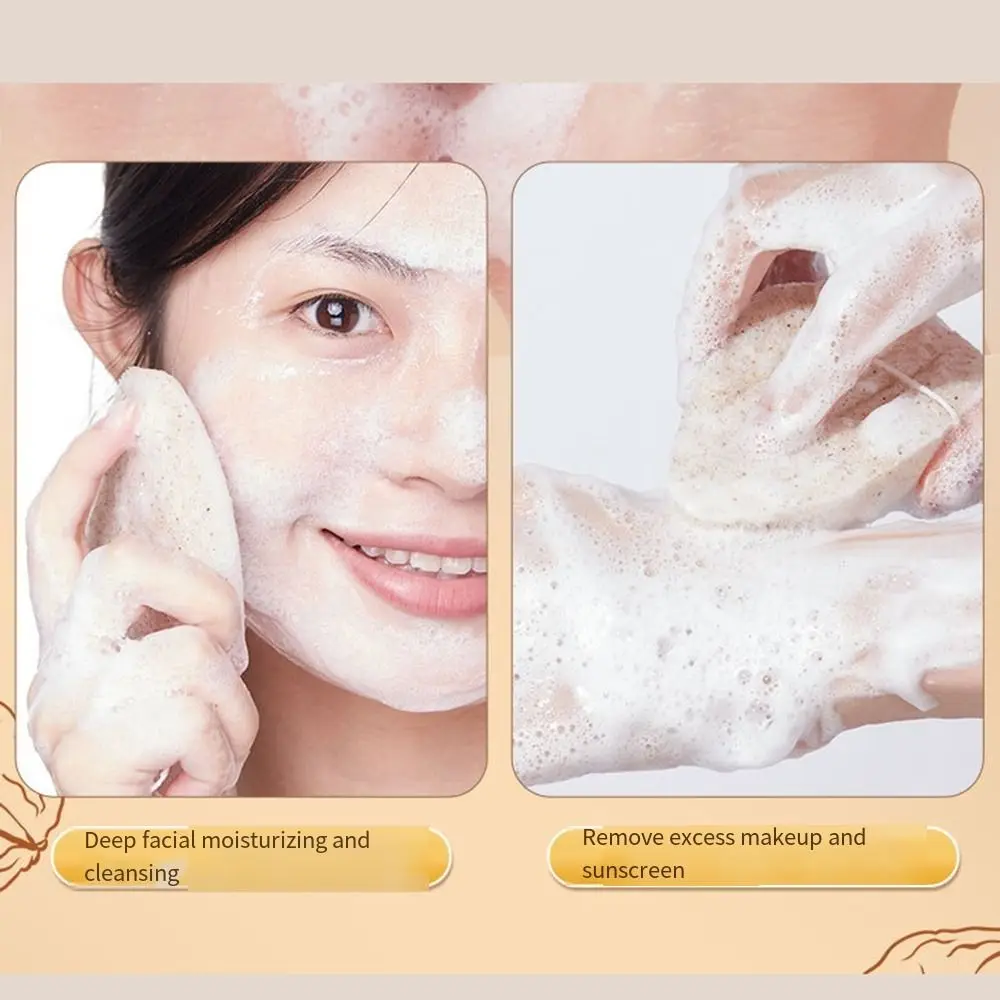 Esponja de baño de semillas de nogal con forma de gota de agua, almohadillas de limpieza profunda de cara de doble cara, esponja exfoliante suave y reutilizable para mujer