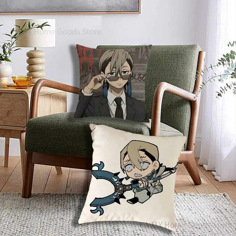 Anime Z-Zanka N-Nijiku Cartoon Print Throw Pillow Cover Square Cushion Case for Living Room Bedroom Decor