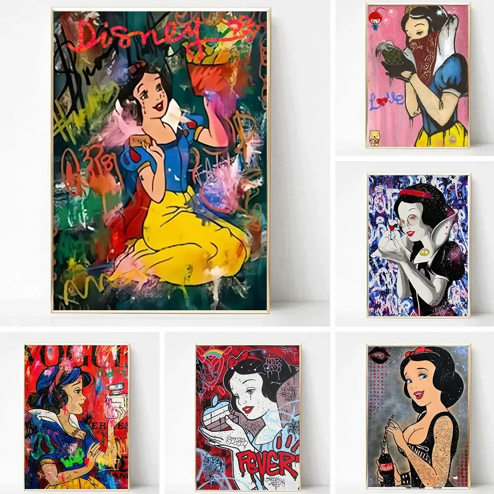 MINISO Disney Princess Snow White Canvas Painting Disney Wall Art Posters Prints For Kids Room Living Room Home Decor