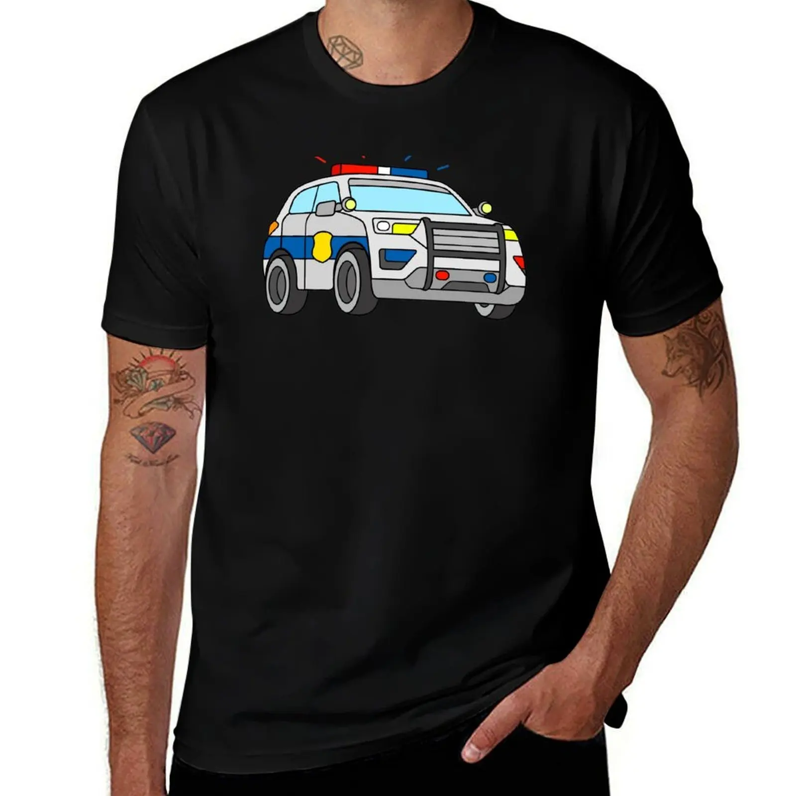 Police Car T-Shirt Minimal Art Print T-Shirt