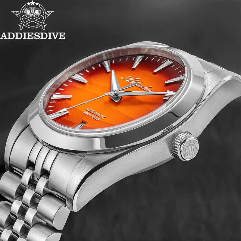 ADDIESDIVE Hot Sale 39mm Watch For Men 200m Diver Sapphire Glass AD2540 BGW9 Luminous Mechanical Automatic Watch Desert Texture view 5