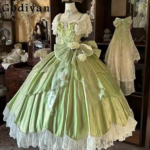 Gorgeous High-End Light Luxury Original Lolita Evening Dress Sweet Cute Girl Birthday Coming-of-Age Ceremony Princess Dress