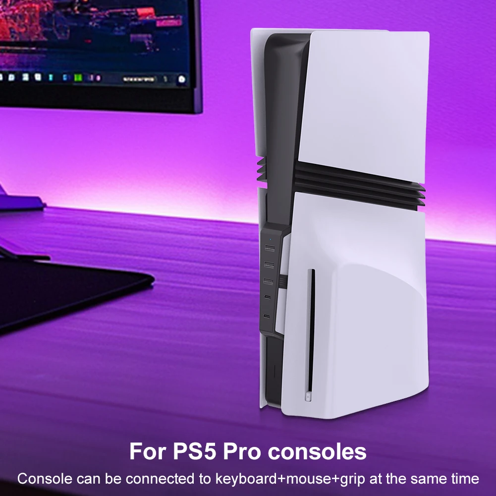 موسع منفذ USB 5 منافذ مع 3x USB 2.0 1x USB Type-C 1x Type-C 3.1 لأقراص وحدة التحكم PlayStation 5 Pro والرقمية