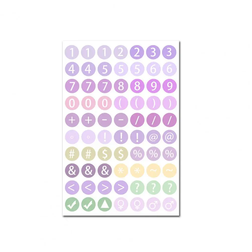 Non-blocking Note Stickers Adjustable Height Stickers Colorful Alphabet Dot Stickers for Scrapbooking Gym Workout for Journals