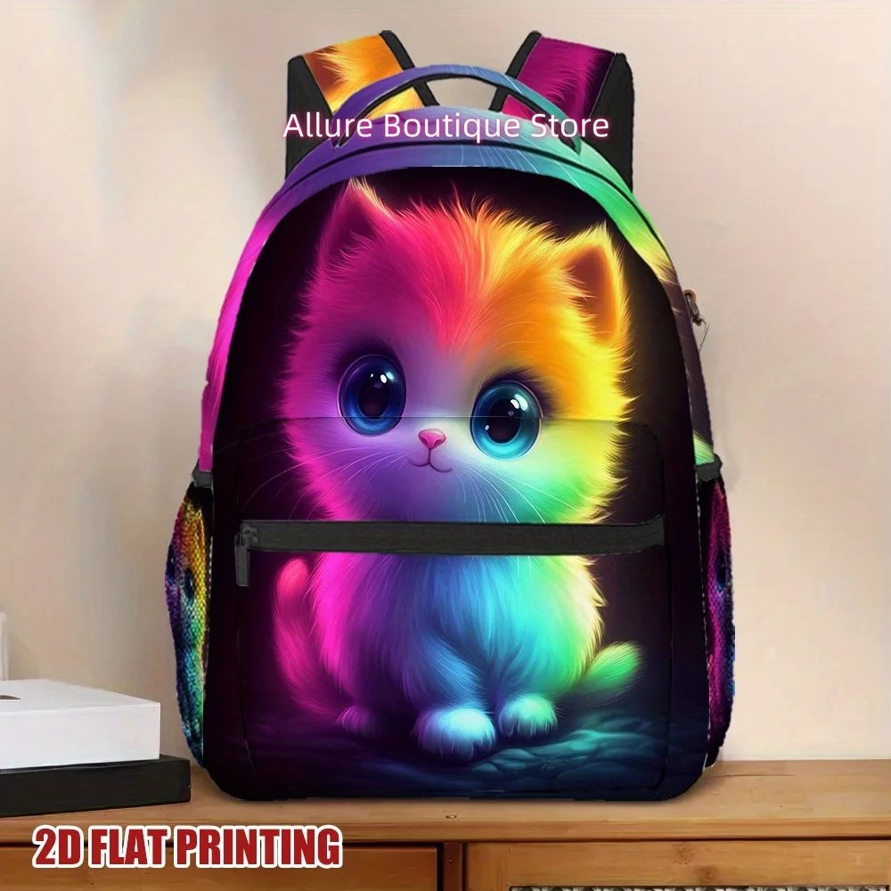 1pc Rainbow Fluffy Creature Backpack, Compact Design, Perfect for Carrying to School or Work, for Teenager