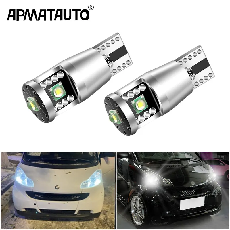 2pcs Canbus LED Clearance Light Parking Bulb Lamp W5W T10 194 2825 White For Smart Fortwo MK1 450 MK2 451 Forfour MK1 454 452