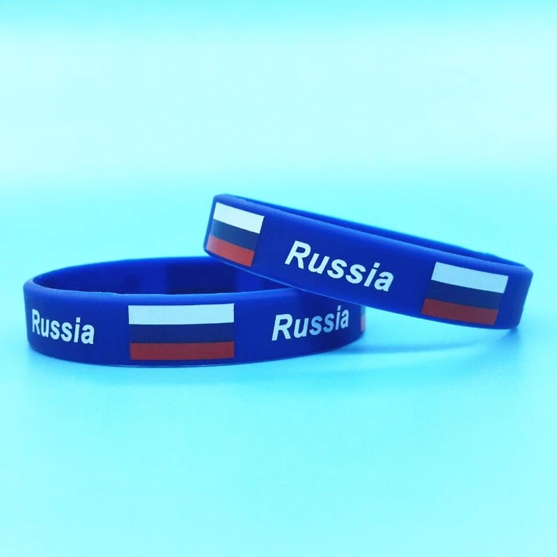 2pcs Russia Flag Bracelet Men Women Sport Silicone Wristband  Friendship Rubber Band Russian Federation Bangle Accessories