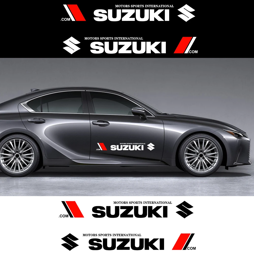 

2pcs Car Styling Door Side Sticker Racing Car Body Vinyl Stripe Decals For Suzuki Grand Swift Sport Vitara Jimny SX4 Alto Splash