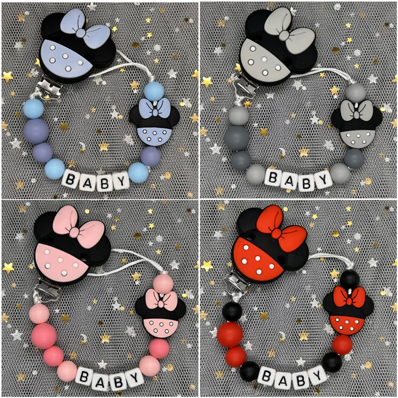 Personalized Name Silicone Beads para bebês, Custom Chupeta Clips, Safe Teether Chain, Baby Teether, Manequim Clip Holder, Handmade Gift, Grátis