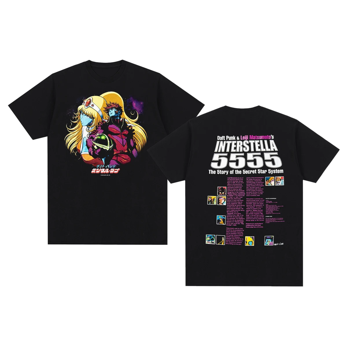 Camiseta Vintage de Daft Punk, camiseta de algodón Leiji Matsumoto Interstella Rock Punk para hombre, nueva camiseta, tops para mujer