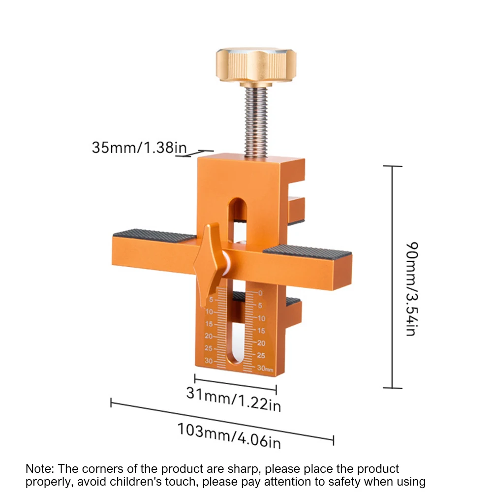 Woodworking Quick Mounting Jig for Cabinet Door, Adjustable Cupboard Door Install Fixed Fixture Metric Scale Mounting Clamp Tool