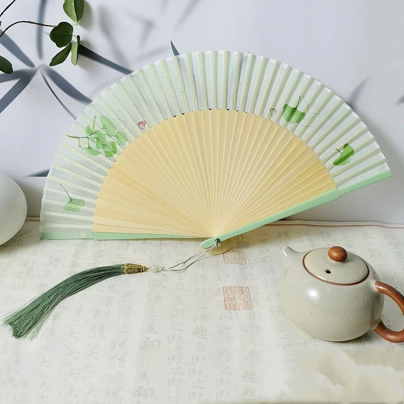 Double Joint Folding Fan Portable Small Summer Cooling Daily Fan for Women Hanfu Cheongsam Lightweight Gift Set Chinese Style