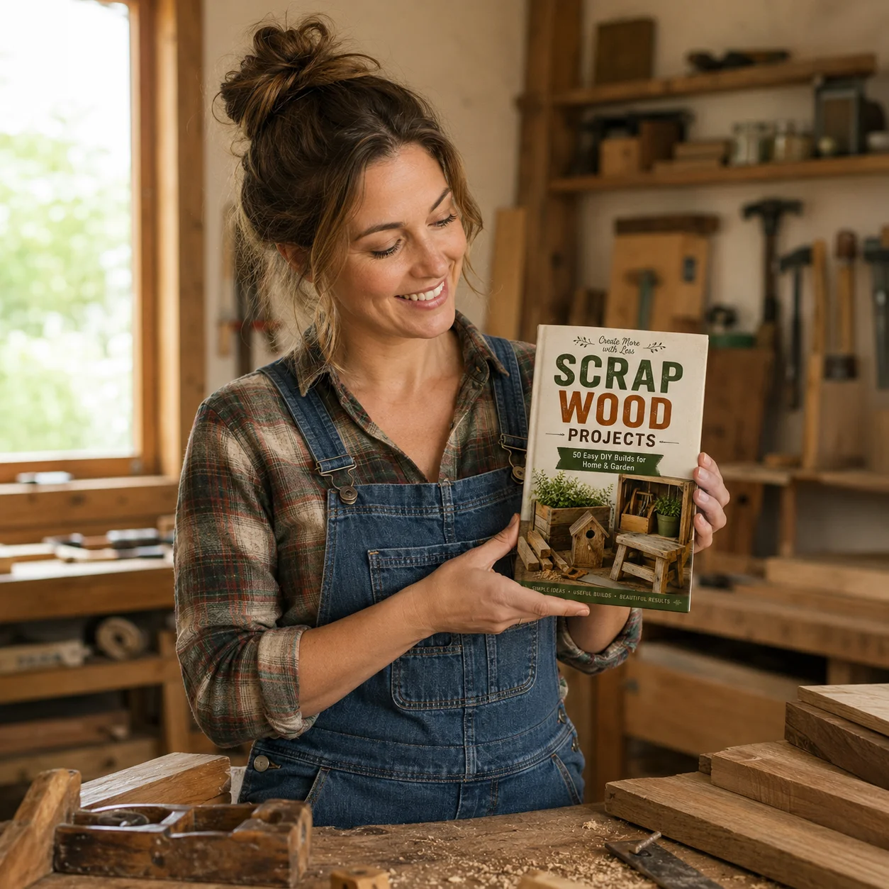Create Beautiful Scrap Wood Projects: 50 Easy DIY Woodworking Builds for Home, Garden & Rustic Decor for Beginners