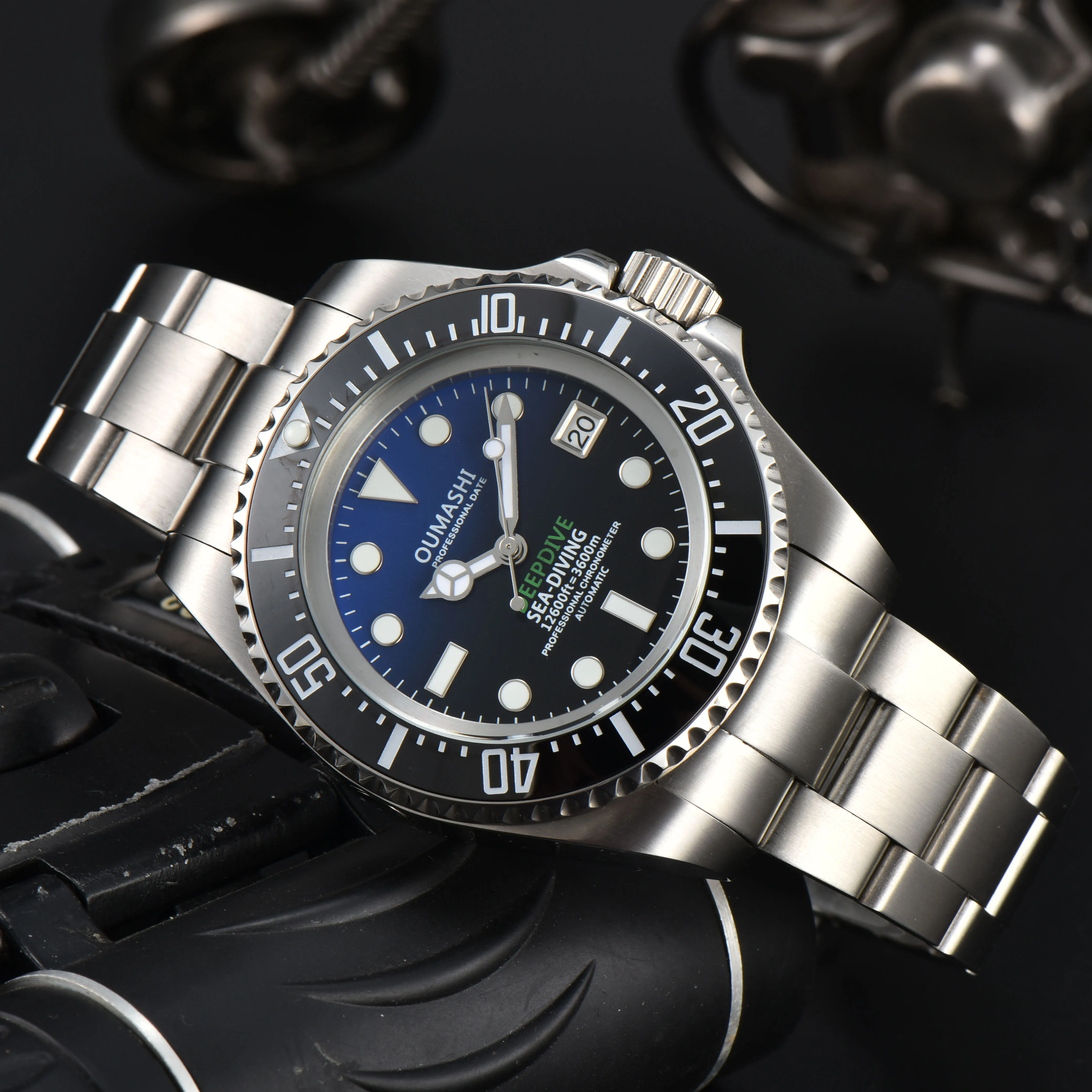 44mm Steel Deep Sea Mechanical Watch Stainless sapphire Glass Waterproof NH35 Watch Automatic Mechanical Movement Men's Watch