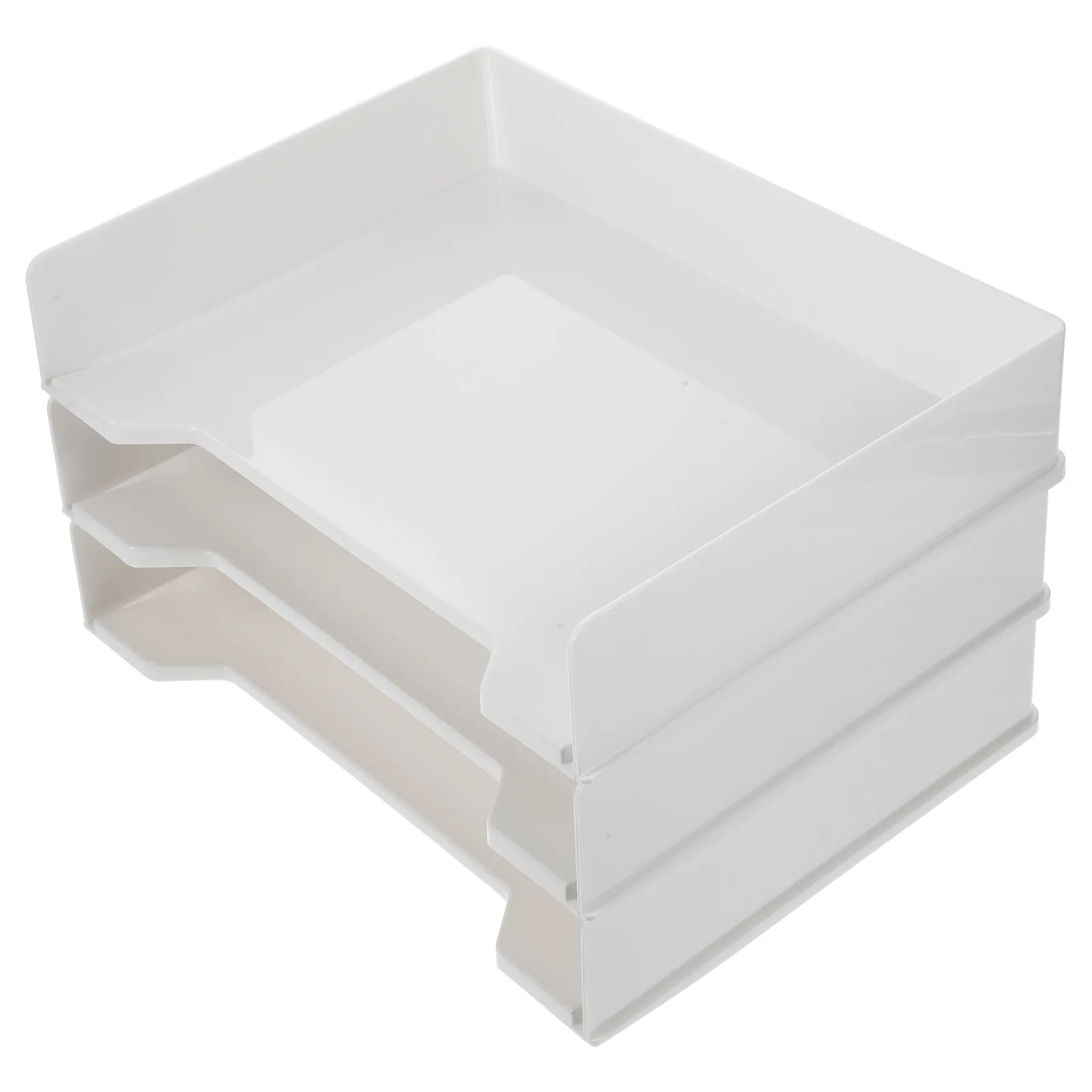 3pcs File Storage Boxes Transparent Desk ganizers Office Supplies Stationery Containers Document Shelf Desktop Storage