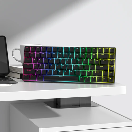 Imagen 2 del producto Más de 130 teclas, perfil de cereza negra, doble disparo, teclas PBT, teclas retroiluminadas RGB para teclado de interruptores Cherry Gateron MX