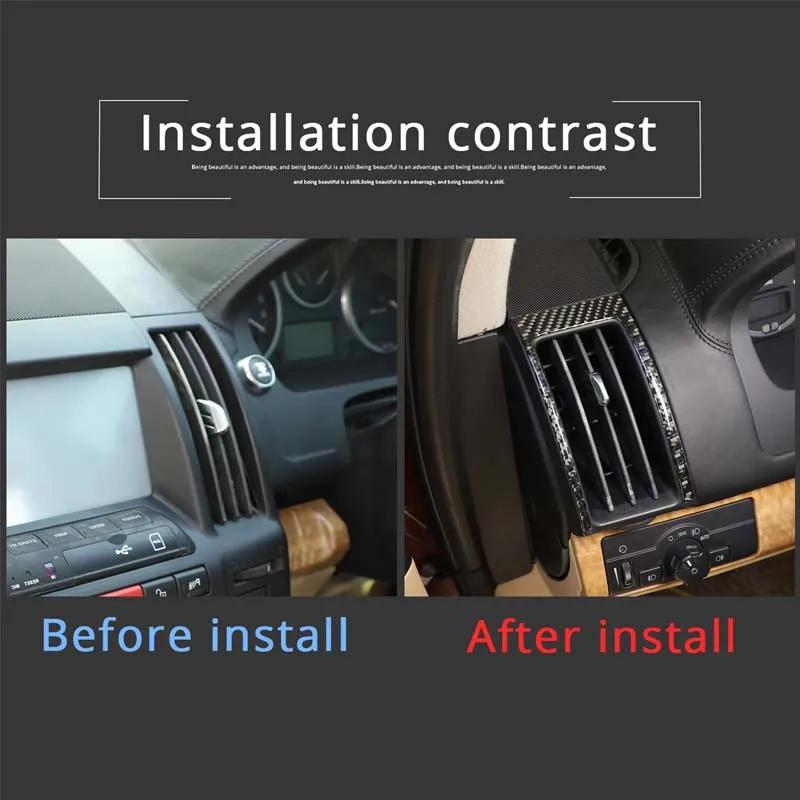 For Land Rover Freelander 2 2007-2012 Car Center Control Vent Decorative Frame Sticker Soft Carbon Fiber Interior Accessories