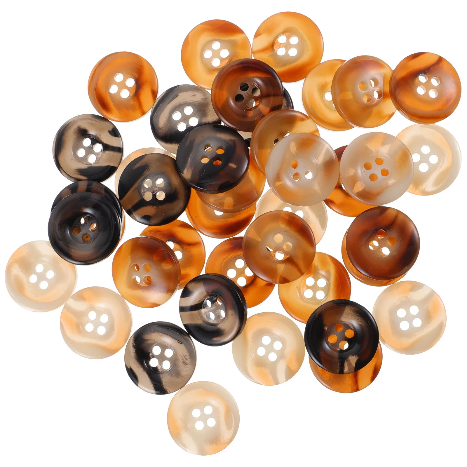 

40pcs Four Hole Buttons For Clothing Practical Sewing Replacement Diy Wind Coat Buttons Sturdy Resin Versatile Craft Sewing