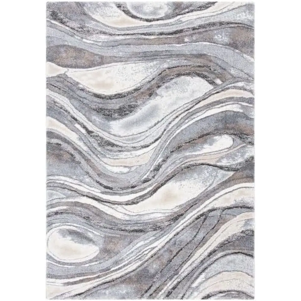 

Cyrus Shag Collection X-Large Area Rug - 11' x 15', Grey & Beige, Abstract Design, Non-Shedding & Easy Care, 0.8-inch Thick Idea