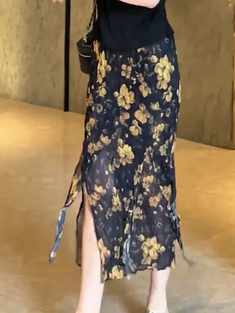 

Асимметричная юбка миди Bla, облегающая, летняя, новинка, легкий дизайн, для отпуска, с запахом, облегающая фигуру