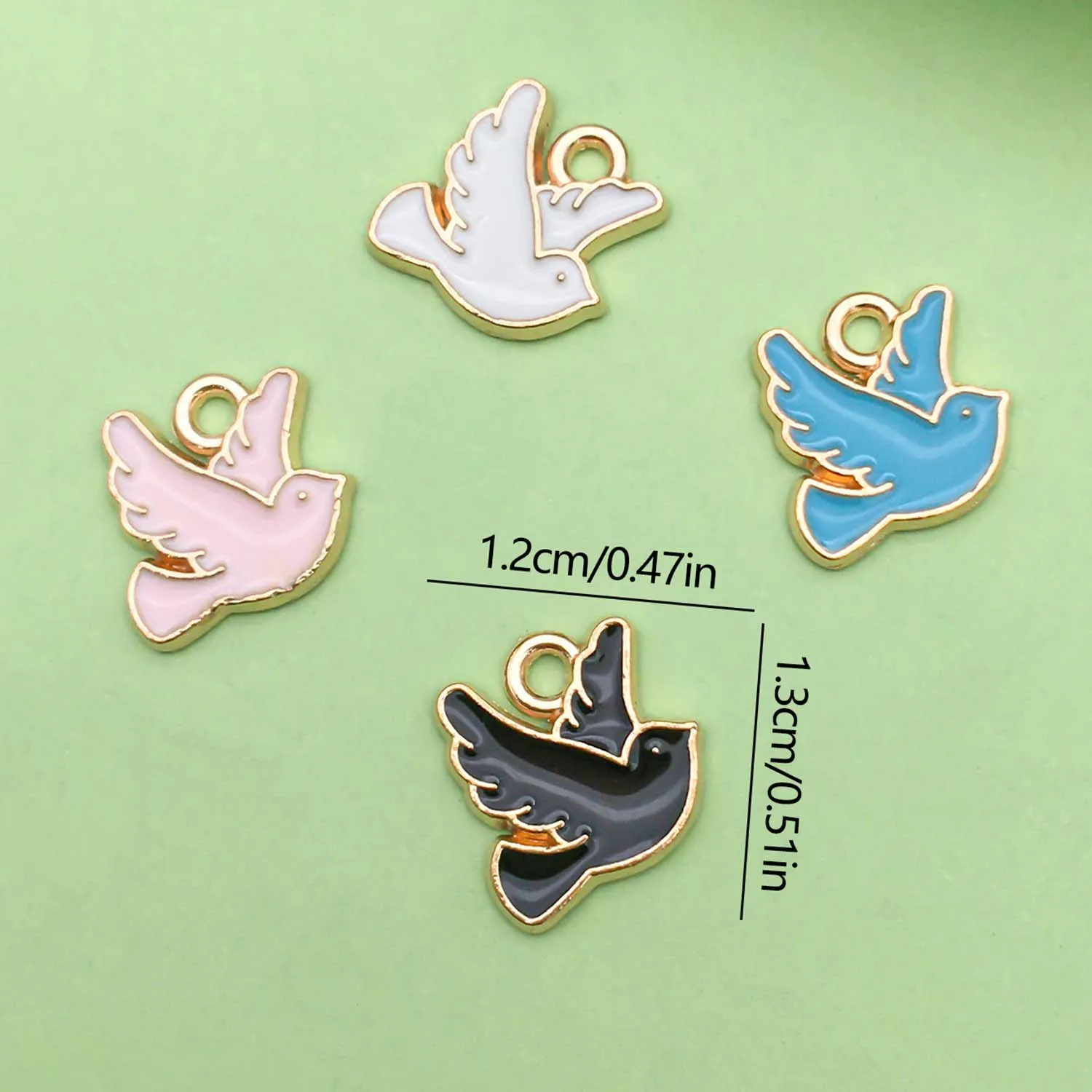 20pcs Enamel Colorful Bird Design Charms Alloy Metal Animal Pendants for DIY Bracelet Necklace Jewelry Making Accessories