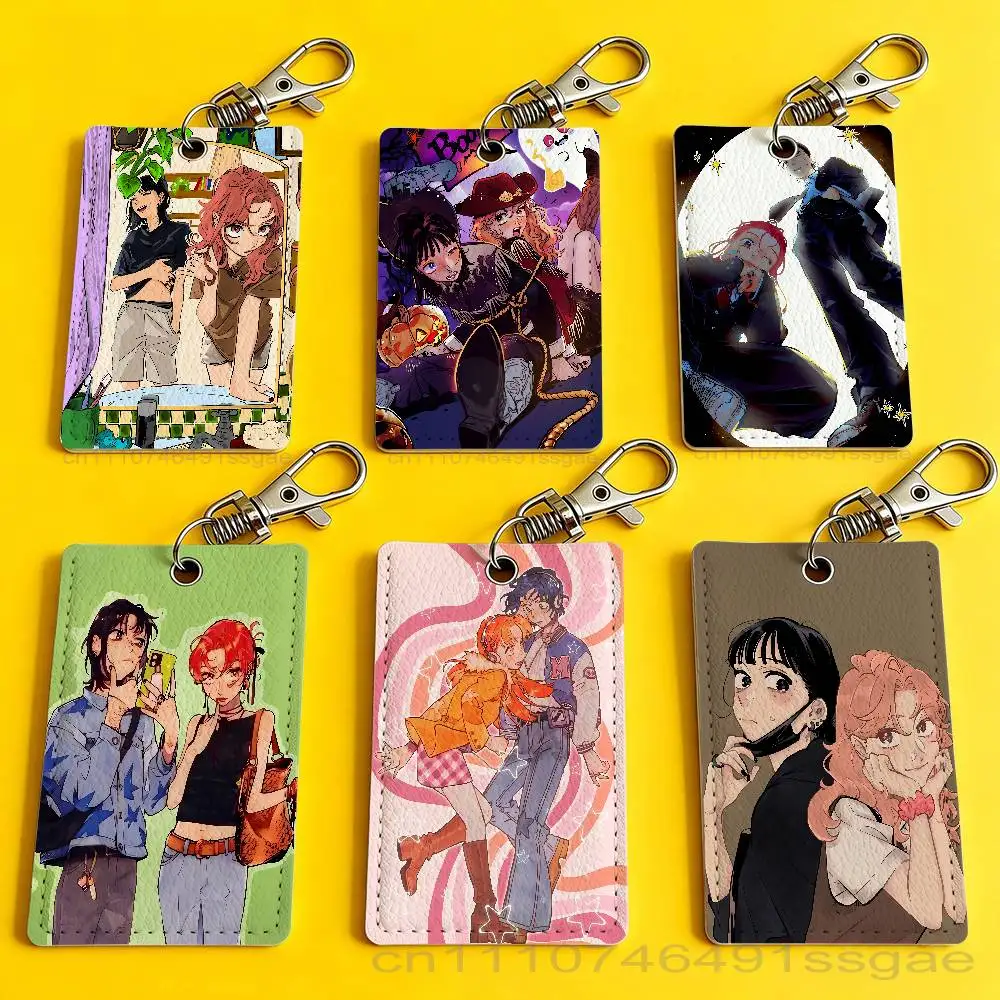 Koga Mitsuki C-Comics Aya Oosawa Card Holder Men And Womenn Universal Antirust Keychain Learther Access Drop Key Tag Ring