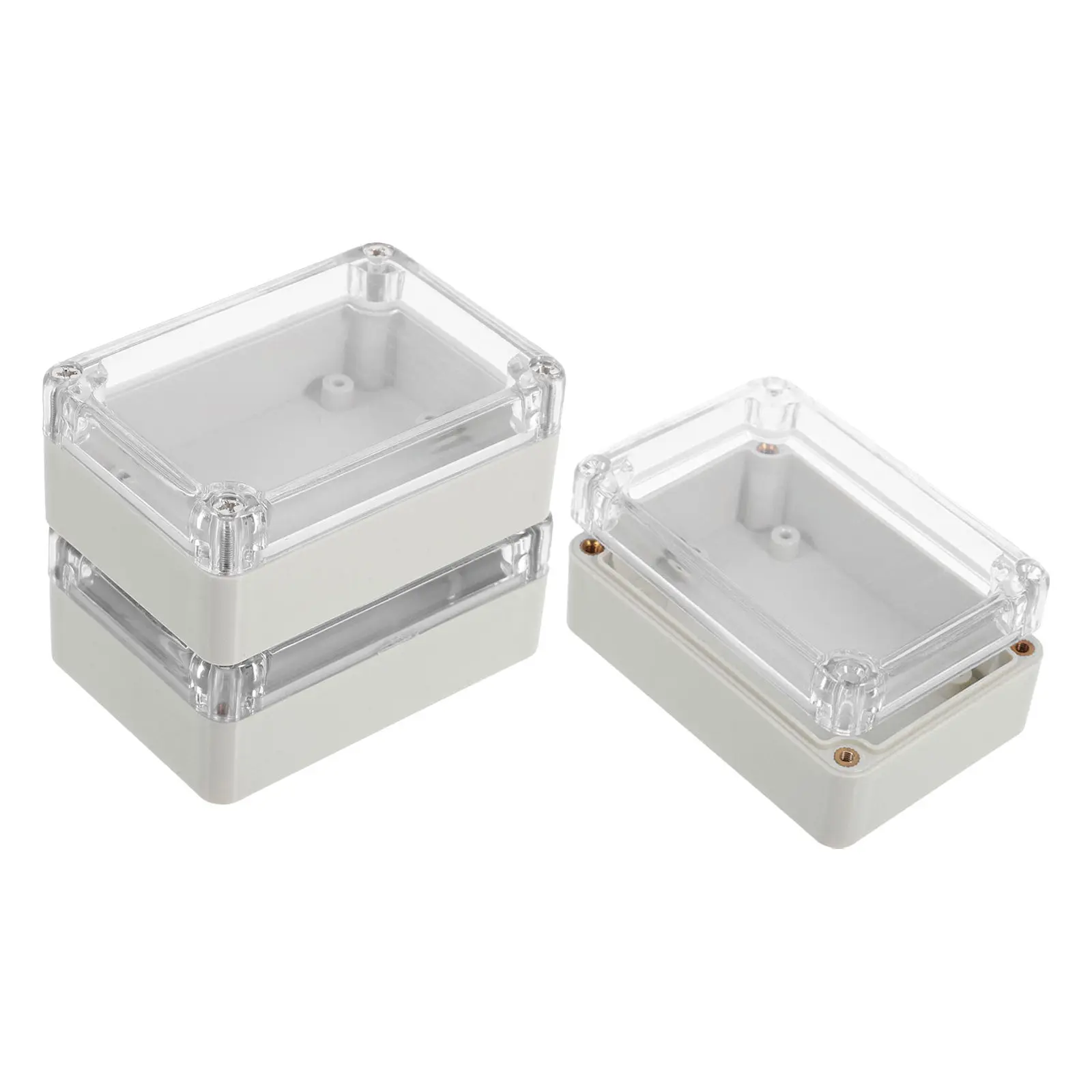 3Pcs Transparent Outdoor Electrical Box Plastic Junction Waterproof Enclosure Alarm Module Housing Clear Weatherproof Electrical