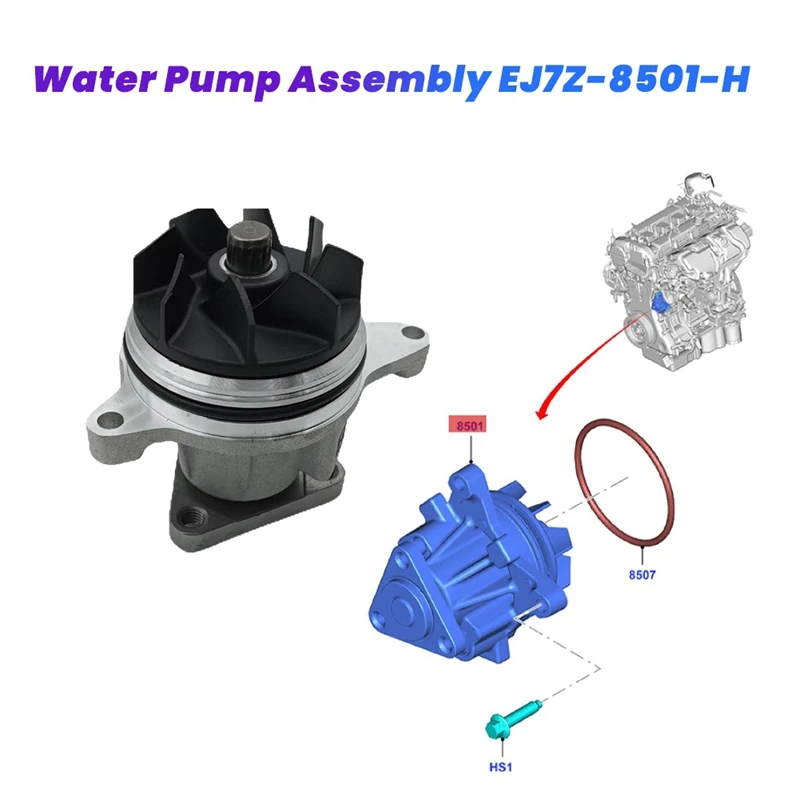 Engine Cooling Water Pump EJ7Z-8501-H EJ7E-8501 For Ford Mustang Escape Explorer Fusion MKC MKZ Edge 2015-2022 EJ7Z8501D