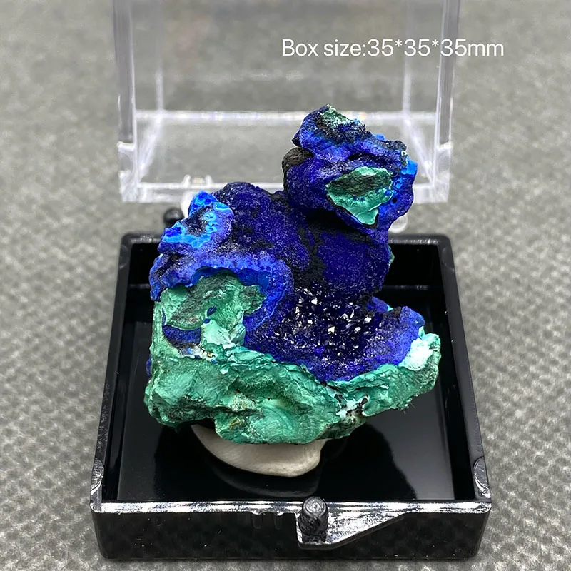 

100% Natural beautiful Azurite and Malachite symbiotic mineral specimen crystal Stones and crystals Healing crystal Box:35mm