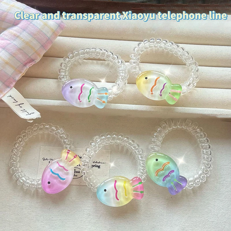 Fashion Cute Candy Color Small Fish Hair Clip For Children Sweet Funny Cartoon Fish Hair Rope Headwear Hair Accessories Gifts