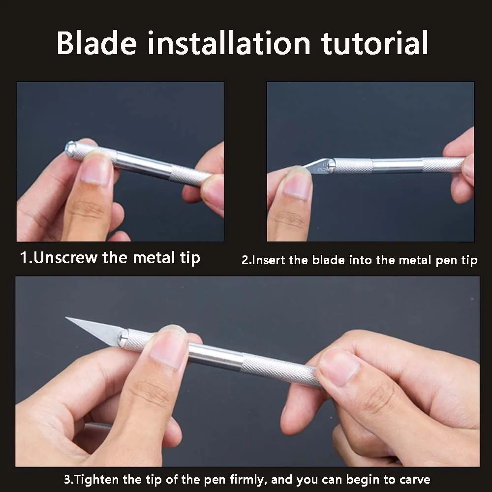 2 Carving Knives 10 Replaceable Blades for Stamp Engraving Paper Engraving Student Fine Arts Engraving image 6