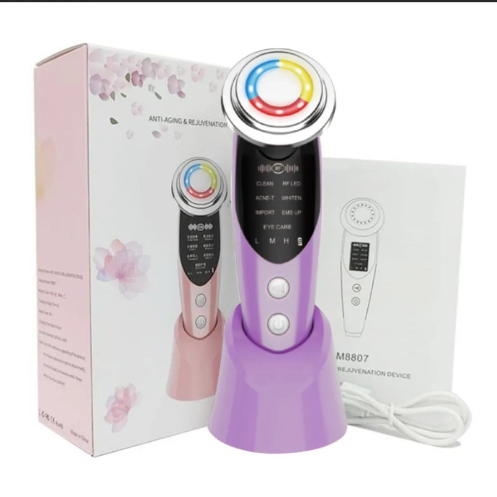 7 in 1 Facial Lifting Machine EMS Microcurrent Multifunctional Facial Slimming Device Anti-Aging LED Photon
