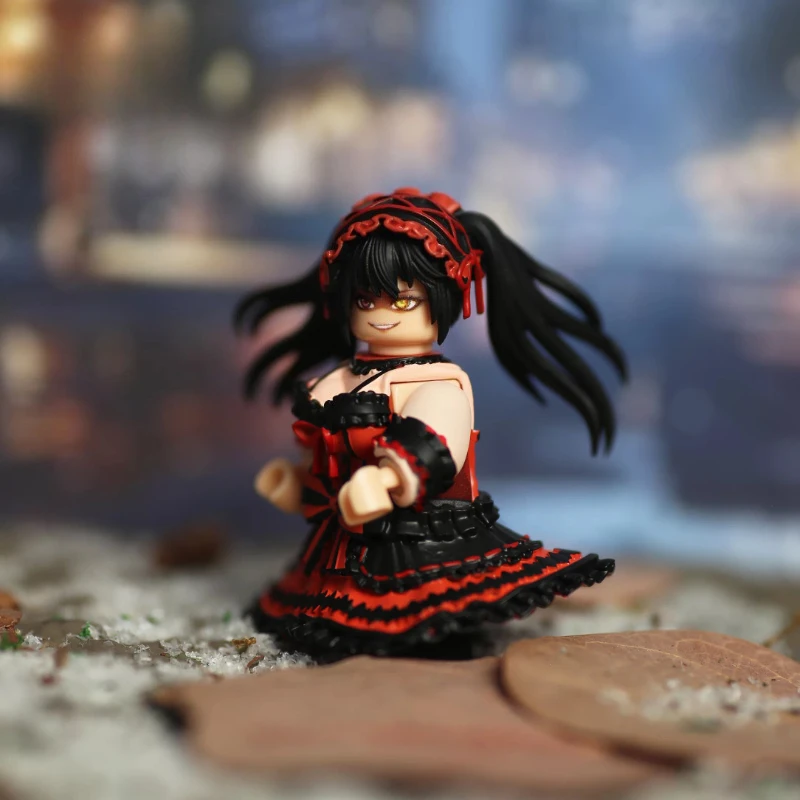 5cm New Game Anime Figure Tokisaki Kurumi Periphery Model Assembled Building Blocks Statue Desktop Decorative Ornaments Gift Toy