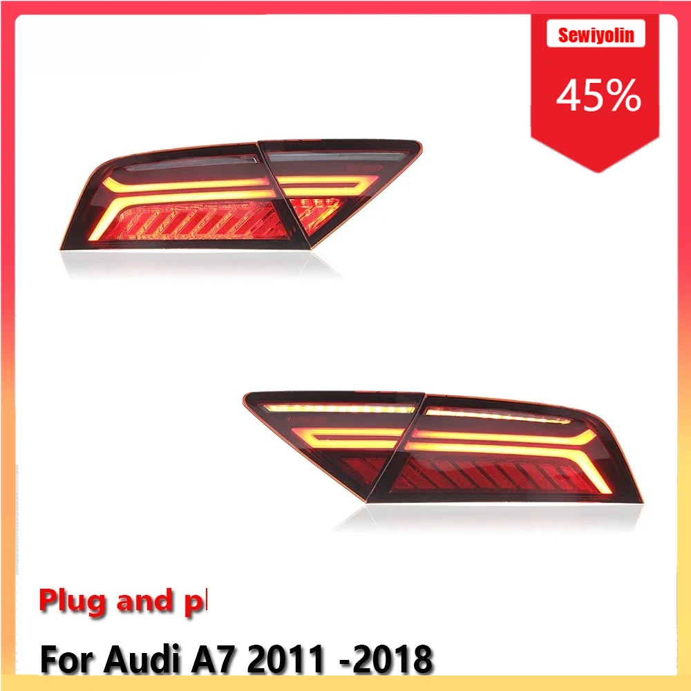 

Автомобильные аксессуары, лампы, фонари для прицепа, задний фонарь для Audi A7 2011-2018, подтяжка лица, задний сигнал DRL, автомобильный Plug and Play