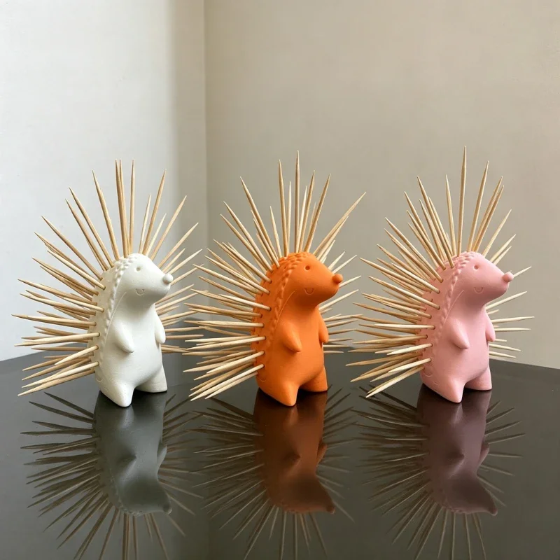 Cute Hedgehog Toothpick Holder 3DPrinted Creative Cartoon Hedgehog Toothpick Dispenser Tabletop Ornament Decor Toothpick Storage