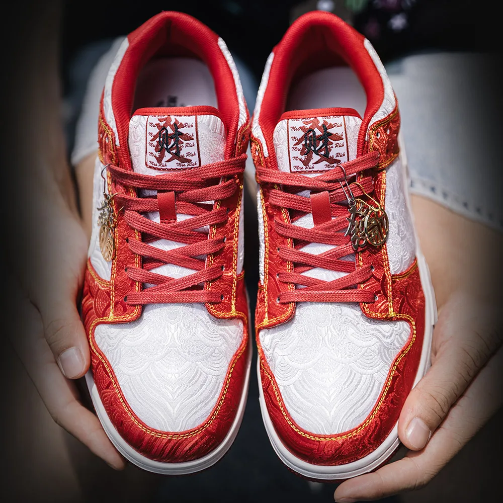 Mr.A الأحمر موضة جديدة تنفس مريحة النمط الصيني أحذية رياضية كاجوال عالية الجودة أحذية عصرية أحذية رجالية عادية الخريف والشتاء #4