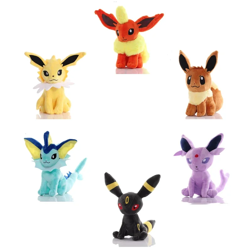 Pokemon Eevee Family Peluche Plush Toy Flareon Vaporeon Espeon Umbreon Leafeon Sylveon Pikachu Stuffed Doll Kid Xmas Gift