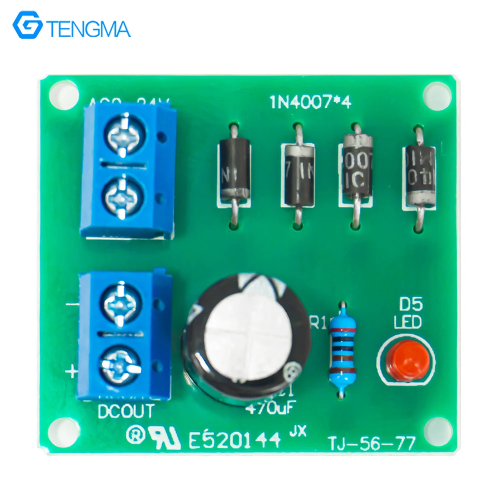 IN4007 Bridge Rectifier Single-Phase full-Wave AC to DC Power Converter Circuit Board Welding DIY Kit
