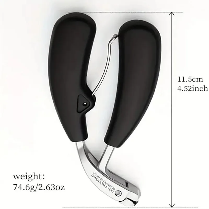 Thick Hard Toenail Cutter Arc Blade for The Elderly Curved Nail Clippers Heavy-Duty Prevent Splashing Wide Fingernail Clipper