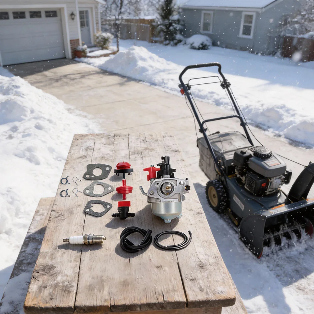 Snowthrower Replacement Part Carburetor Kit Improves Fuel Efficiency Reliable Cold Starts Metal And Plastic Construction