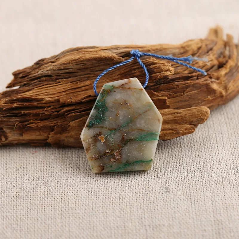 B&F Nugget Chrysocolla Pendant Beads, Handmade Natural stones beads, Polished Stones for jewelry Making Supplies