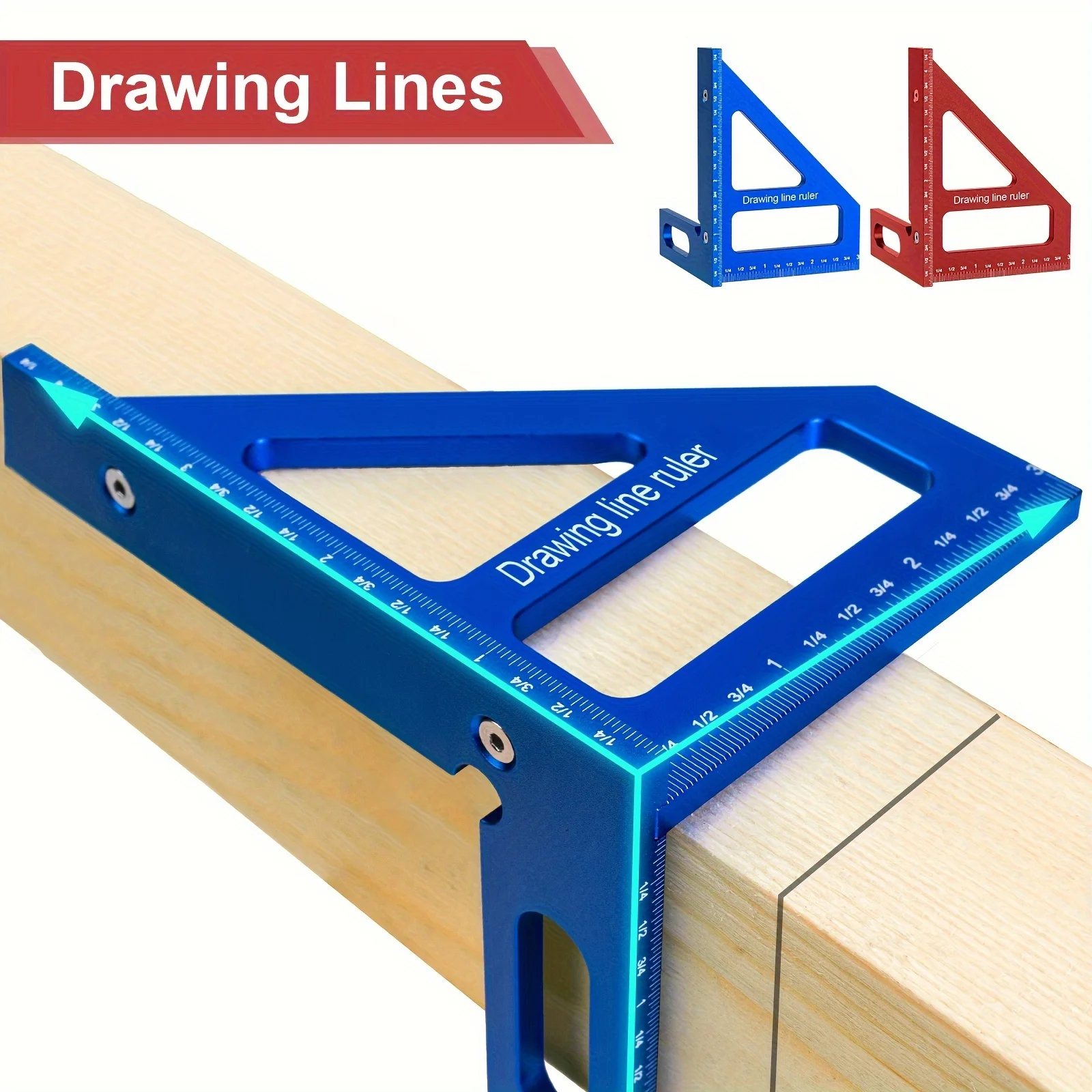 1 stücke, 45 °/90 ° Aluminium legierung Gehrung Dreieck Lineal, Holz bearbeitung quadratischen Winkelmesser, 3D Multi Winkel Layout Messwerk zeuge