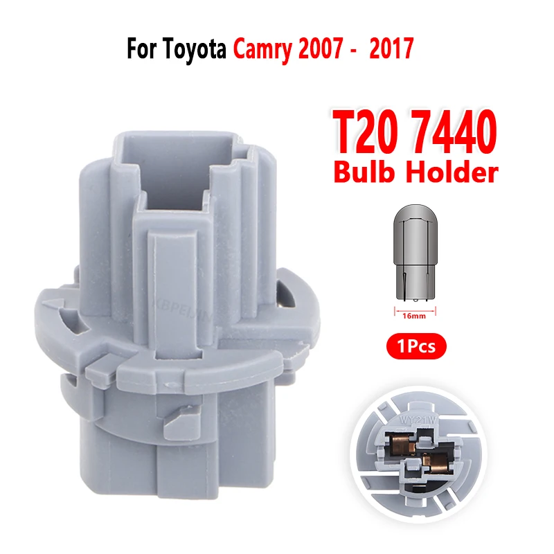 For Toyota Camry Tail Light Socket 7440 WY21W Bulb Holder Car Lamp Base Accessories 2007 to 2017 1 Pcs