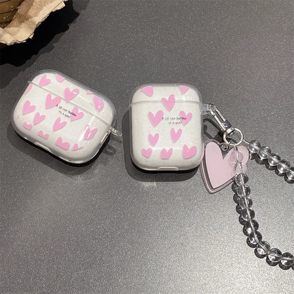 แฟชั่นดอกไม้ Glitter เงาสําหรับ AirPods 1 2 3 4 หูฟังไร้สายบลูทูธสร้อยข้อมือสําหรับ Apple airpods Pro 2nd Funda