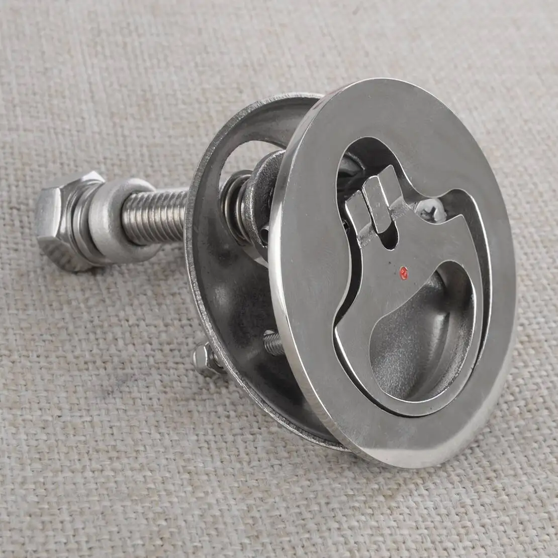 Stainless Steel Marine Boat Hatch Deck Lock Latch With Turning Lift Ring Handlle Flush Mount Silver