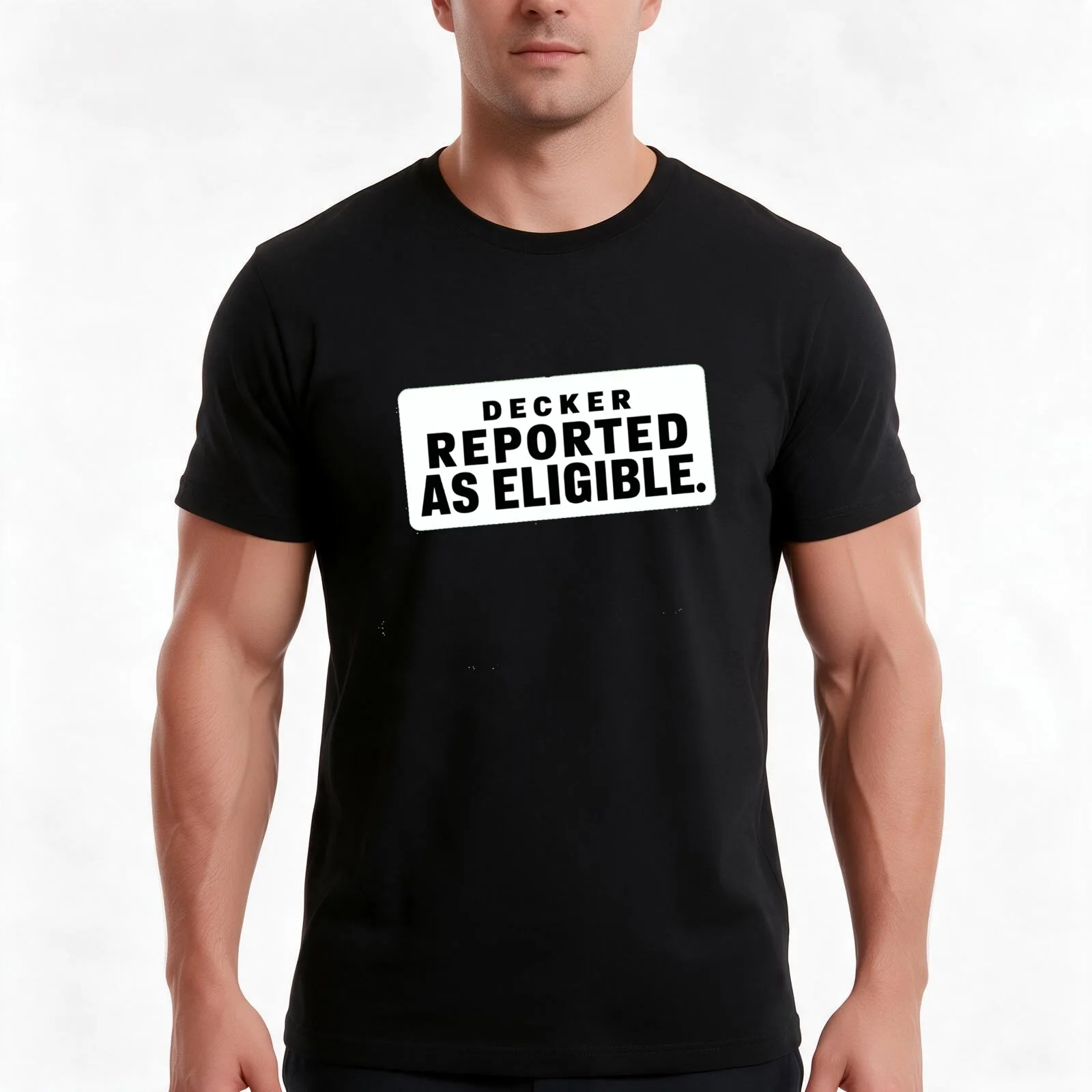 decker reported as eligible T-Shirt, Summer Casual Cotton Tee, Oversized Streetwear Tops, Vintage Graphic Print, 100% Cotton